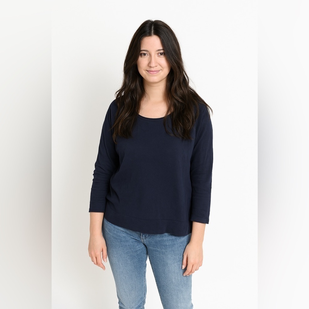 Dreamers Blue 3/4 Sleeve Relaxed Boxy Tee